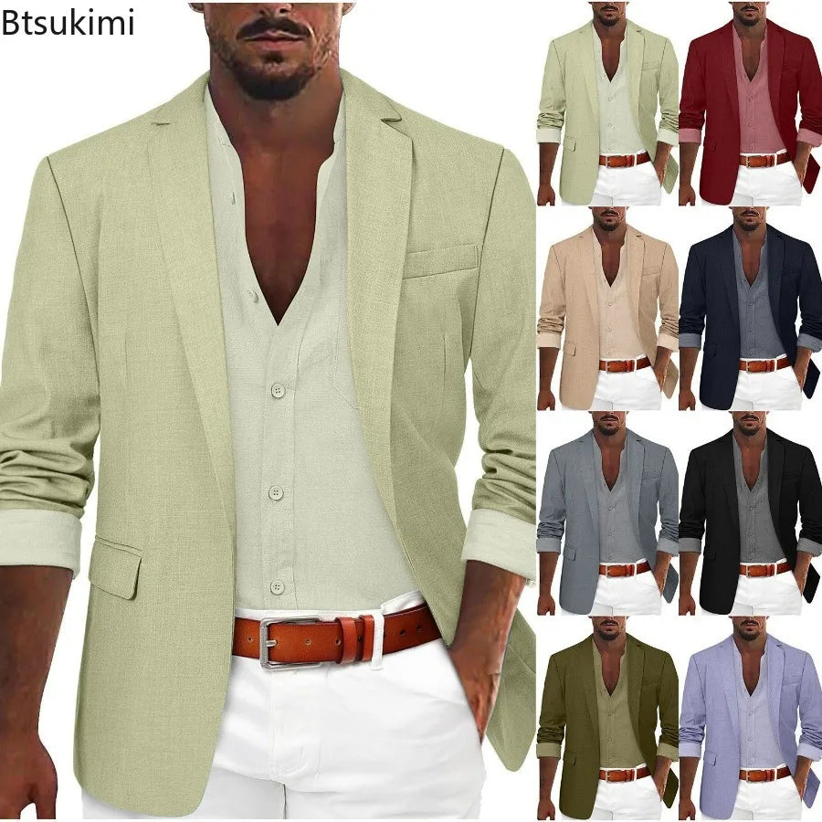 LIGHTWEIGHT LINEN BLAZER FOR MEN
