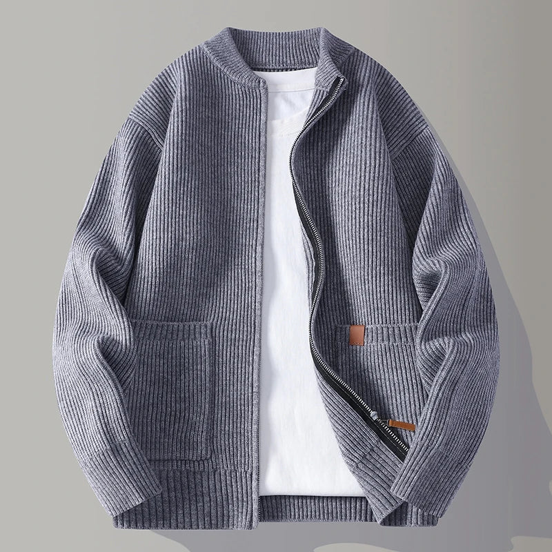 RIBBED KNIT JACKET FOR MEN