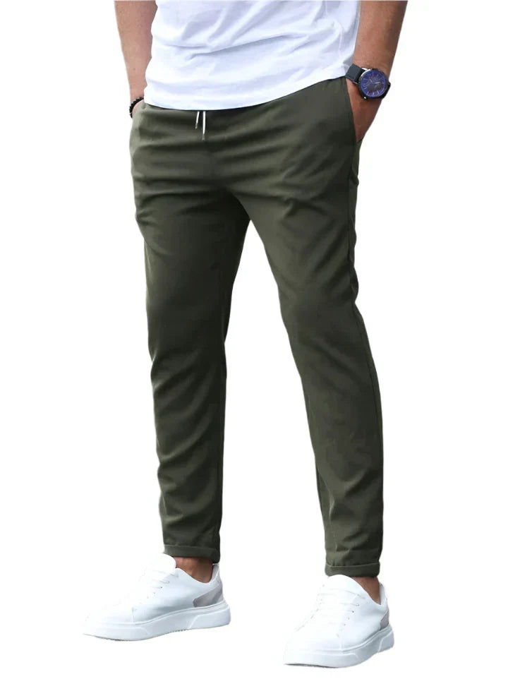 STRETCH COTTON TROUSERS FOR MEN