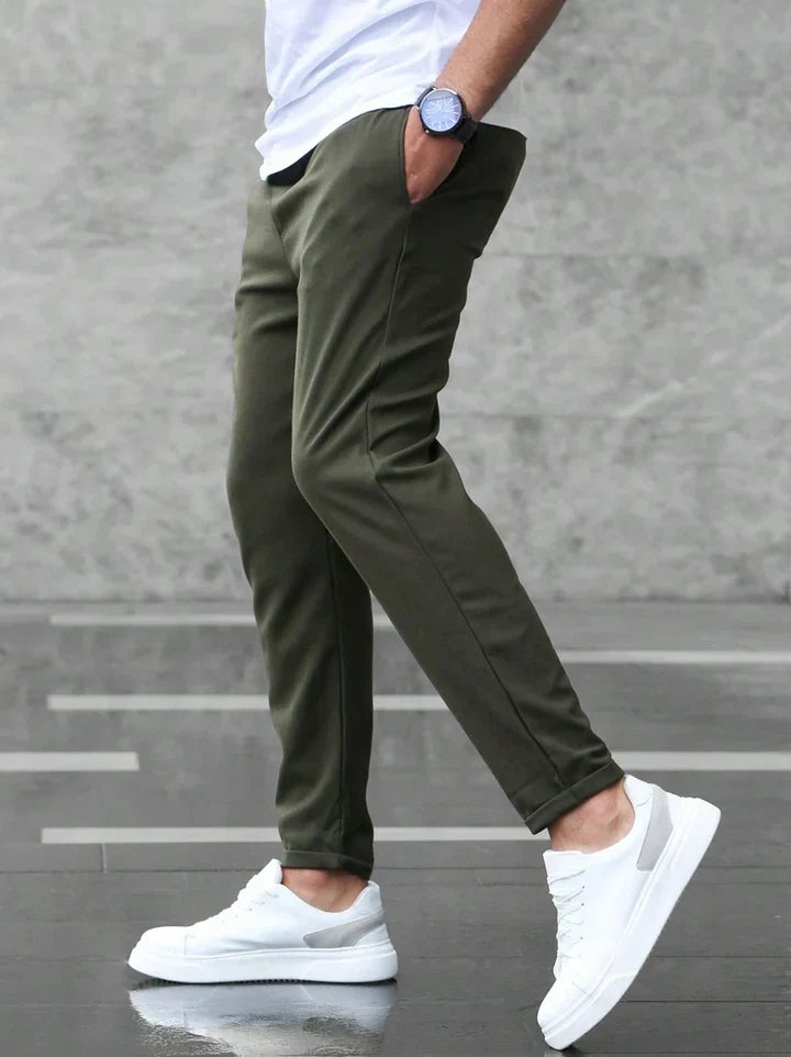 STRETCH COTTON TROUSERS FOR MEN
