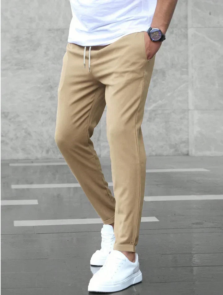 STRETCH COTTON TROUSERS FOR MEN