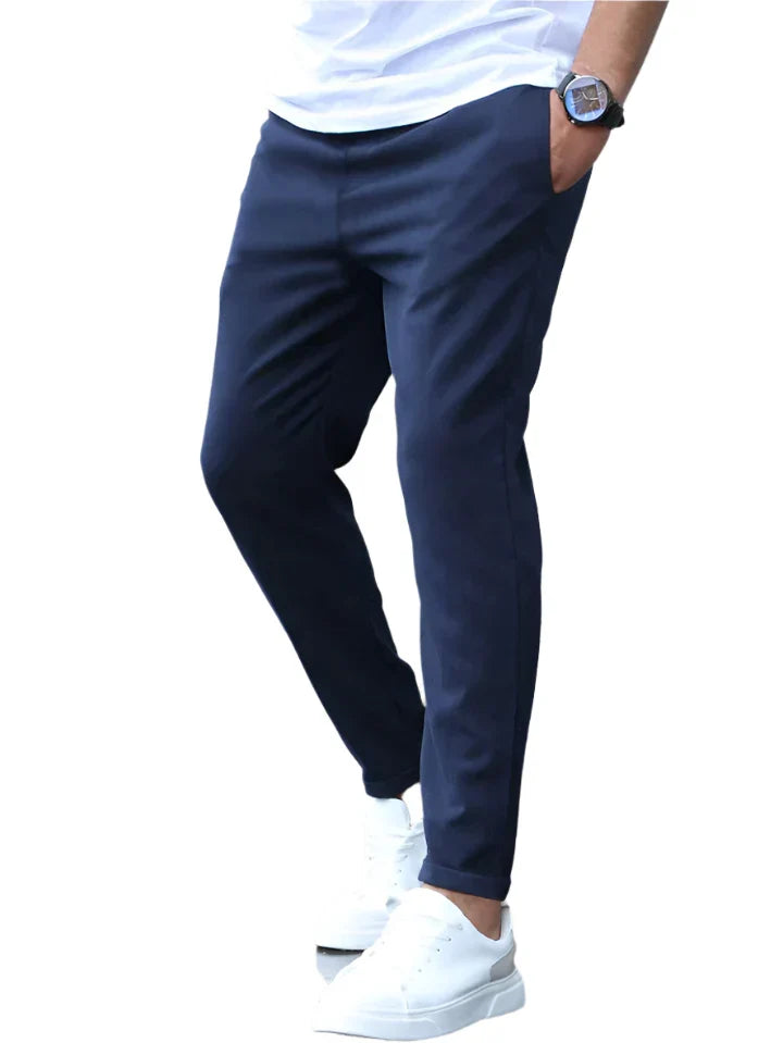 STRETCH COTTON TROUSERS FOR MEN