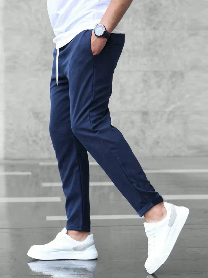 STRETCH COTTON TROUSERS FOR MEN
