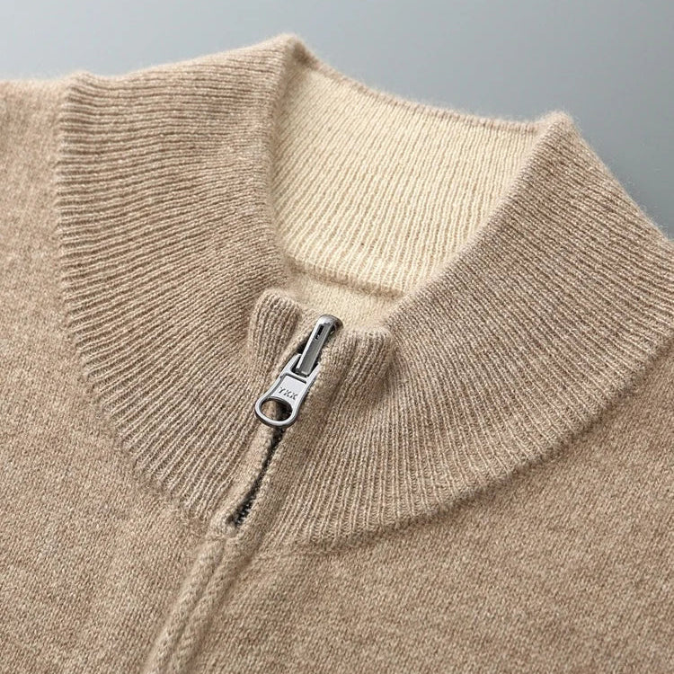 ZIPPERED KNIT CARDIGAN FOR MEN