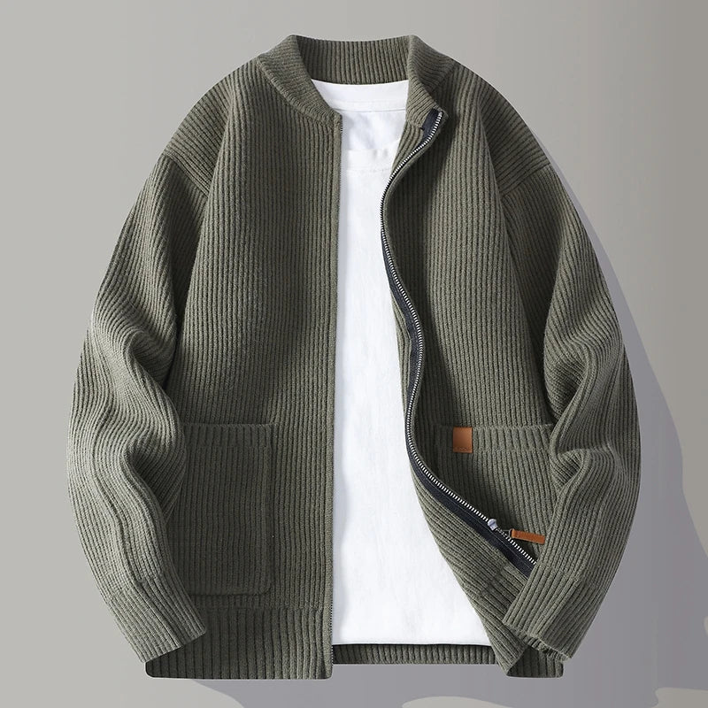 RIBBED KNIT JACKET FOR MEN