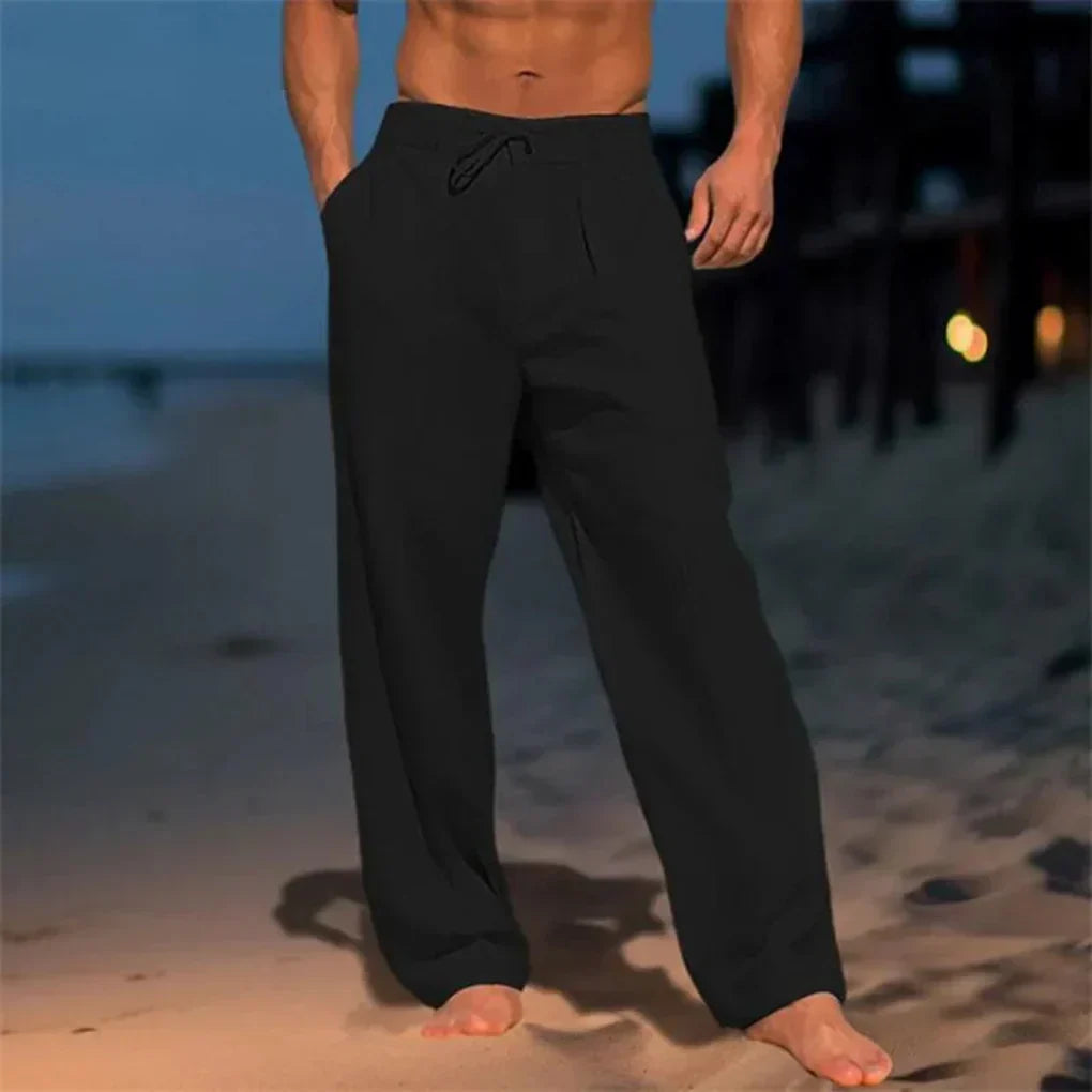 LINEN STRAIGHT TROUSERS FOR MEN