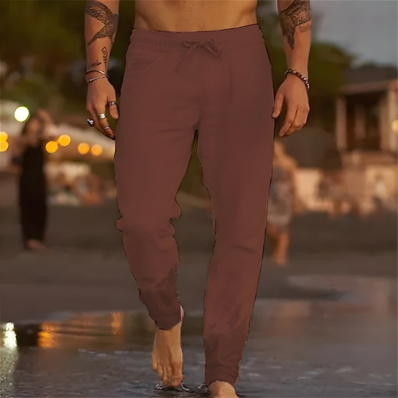 RELAXED LINEN TROUSERS FOR MEN