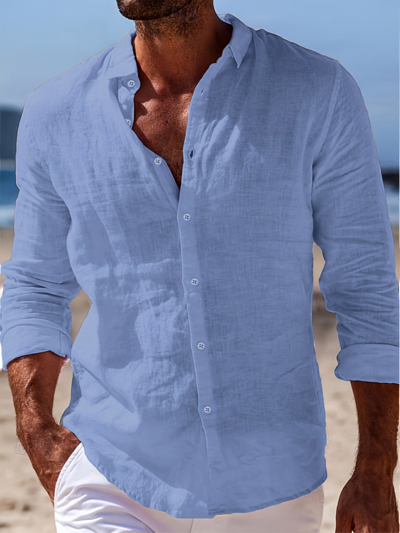 LONG SLEEVE LAPEL SHIRT FOR MEN