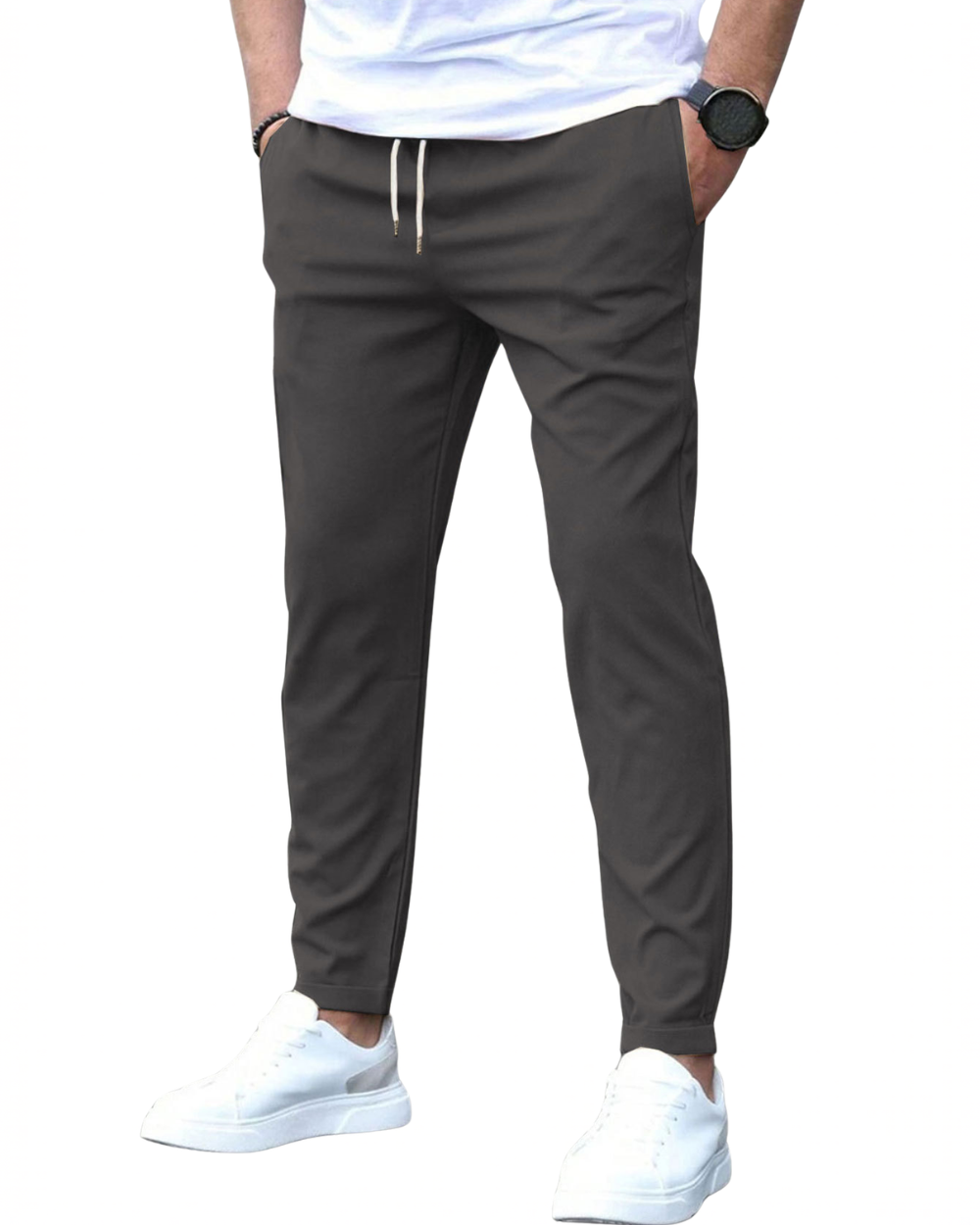 STRETCH COTTON TROUSERS FOR MEN