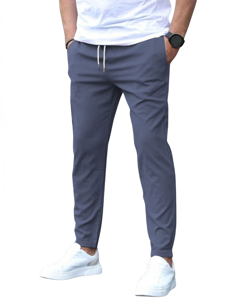 STRETCH COTTON TROUSERS FOR MEN