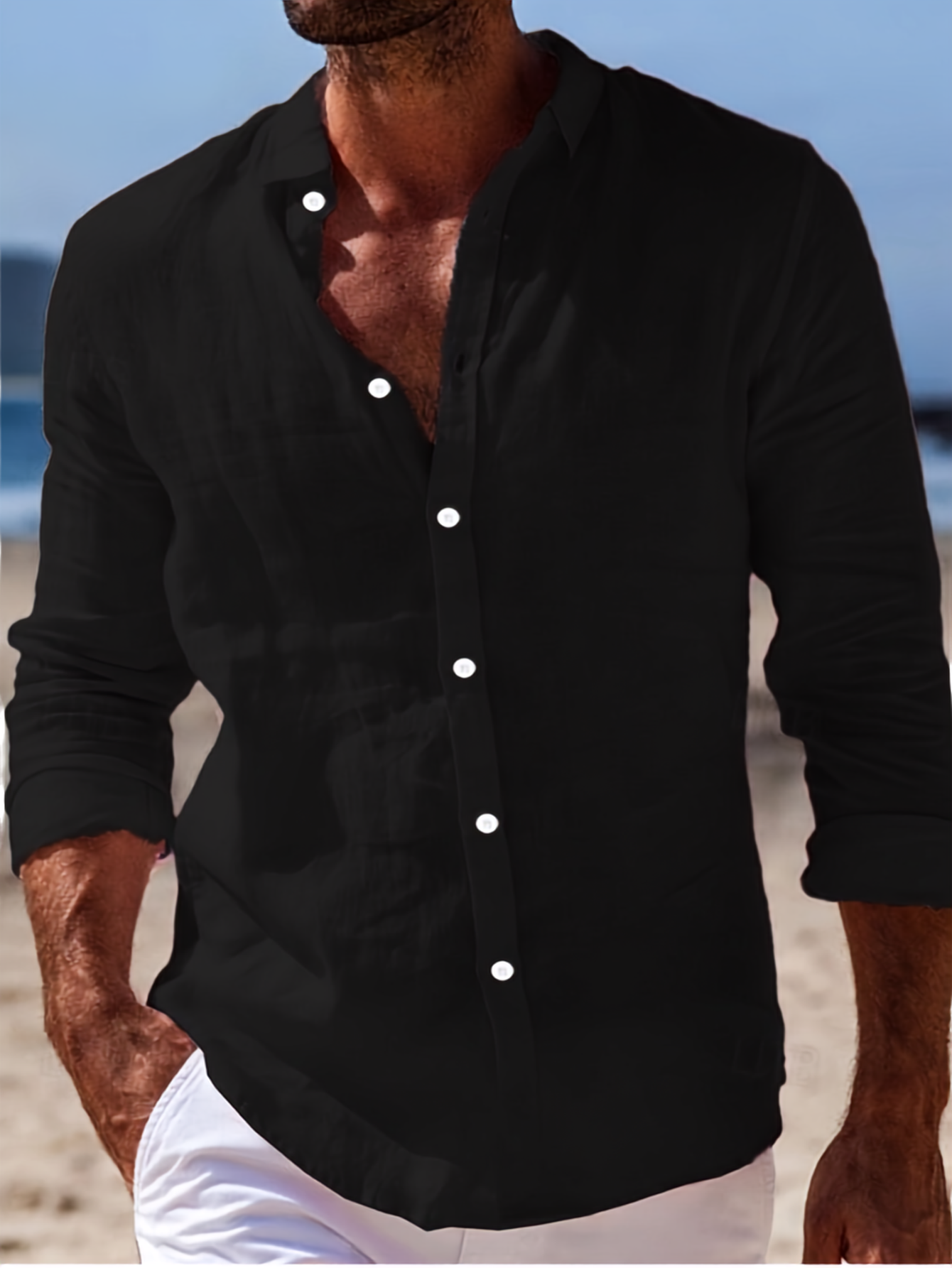 LONG SLEEVE LAPEL SHIRT FOR MEN