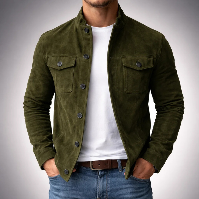 SUEDE SHIRT JACKET FOR MEN