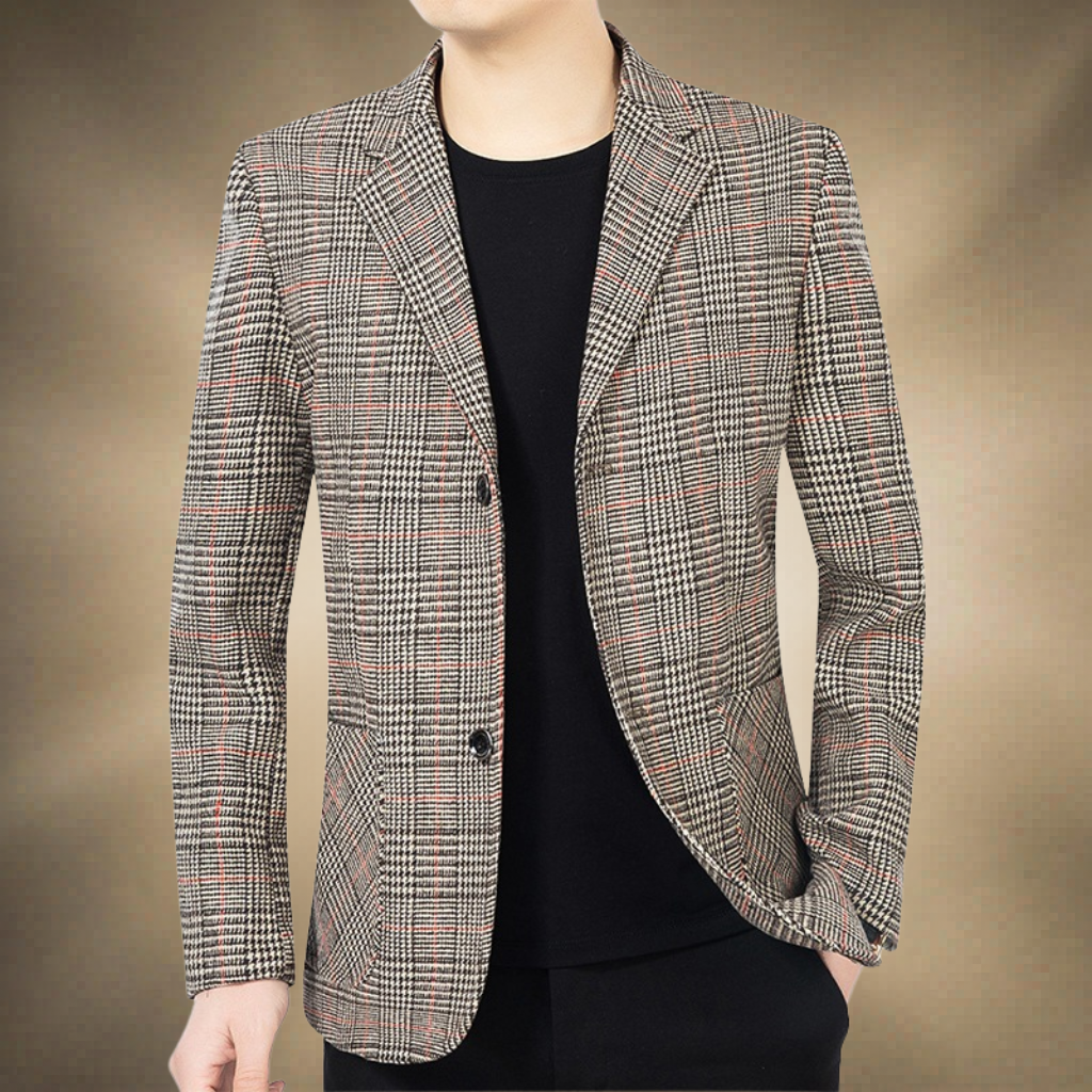 HOUNDSTOOTH WOOL BLAZER FOR MEN