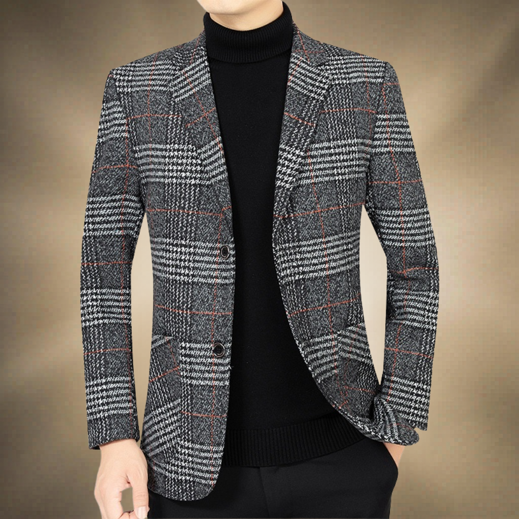 HOUNDSTOOTH WOOL BLAZER FOR MEN