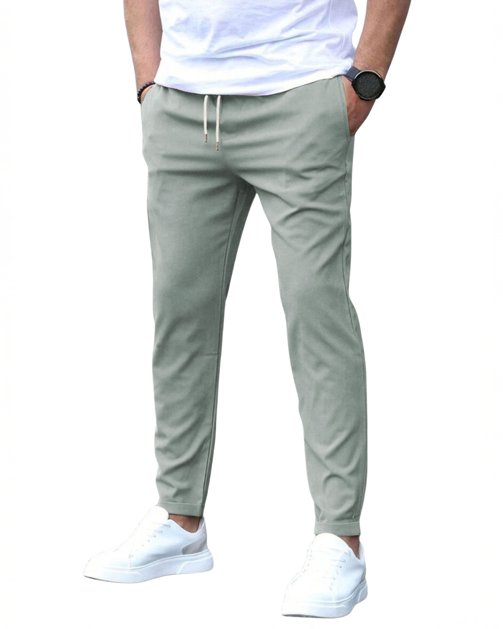 STRETCH COTTON TROUSERS FOR MEN