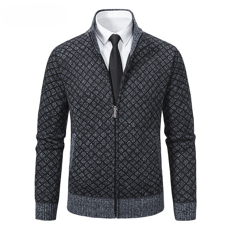 WAFFLE ZIP CARDIGAN FOR MEN