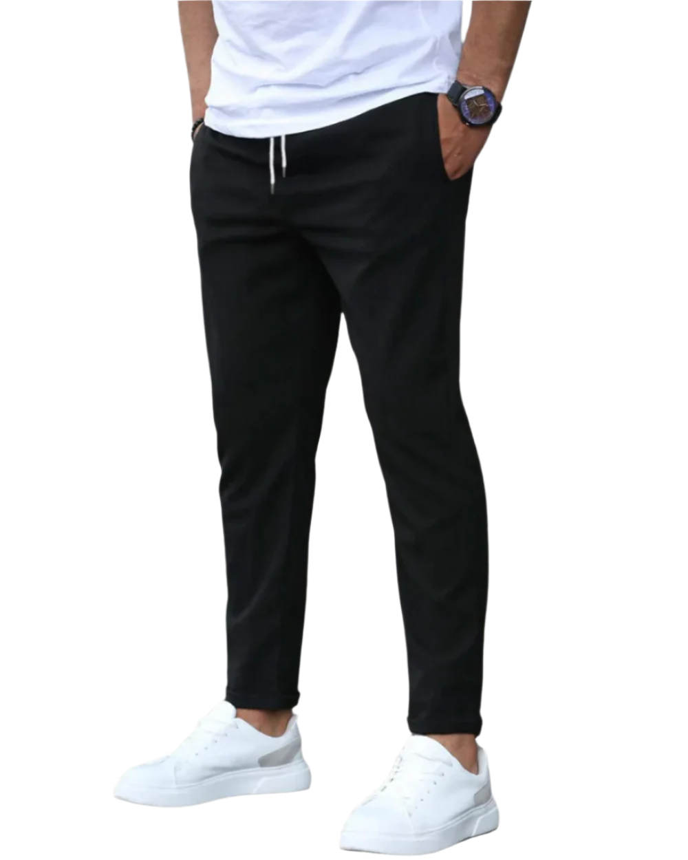 STRETCH COTTON TROUSERS FOR MEN