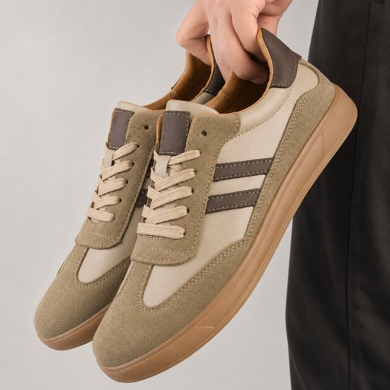 CONTRAST PANEL SNEAKERS FOR MEN