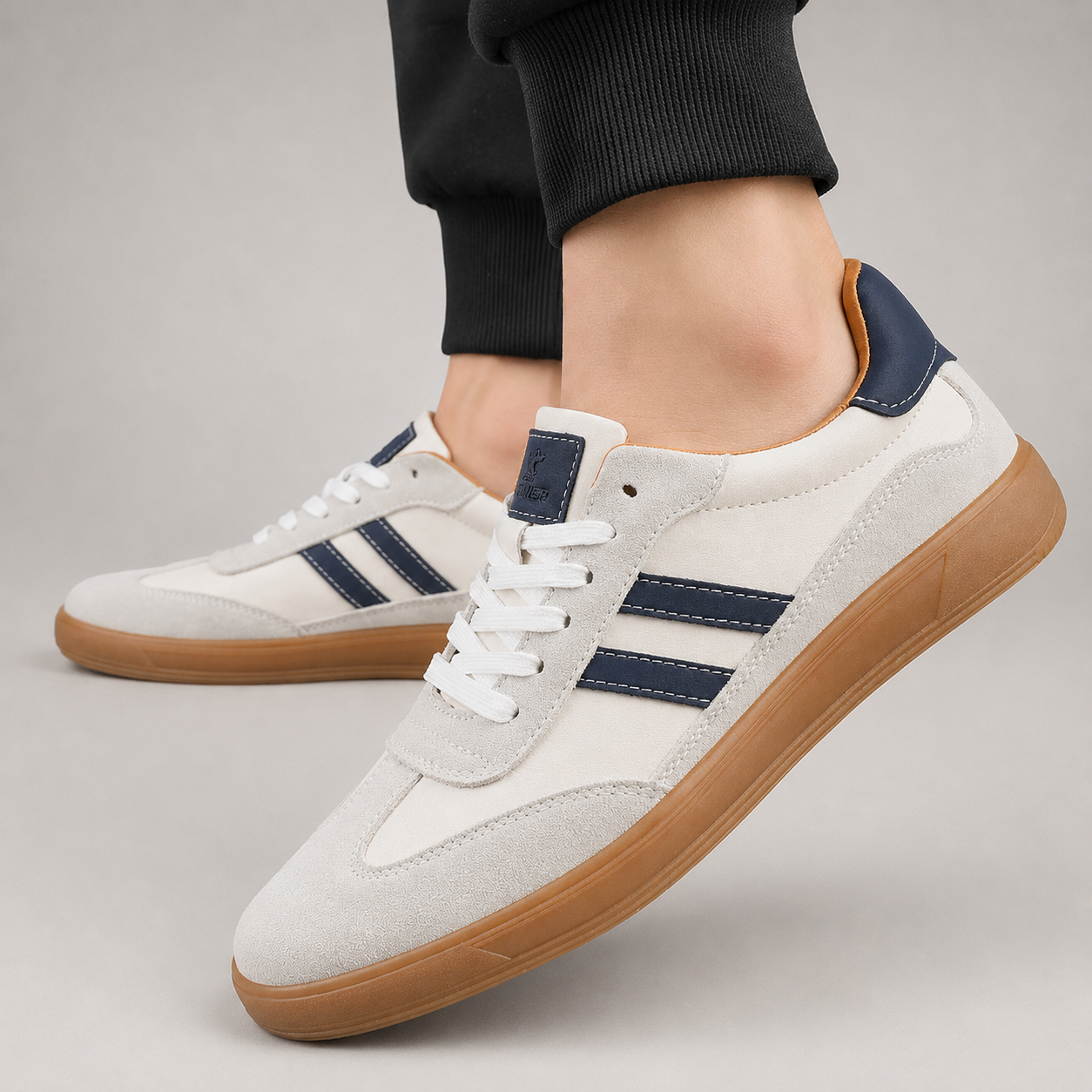 CONTRAST PANEL SNEAKERS FOR MEN