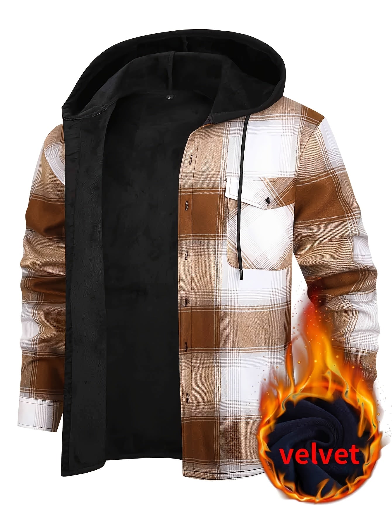 PLAID HOODED JACKET FOR MEN
