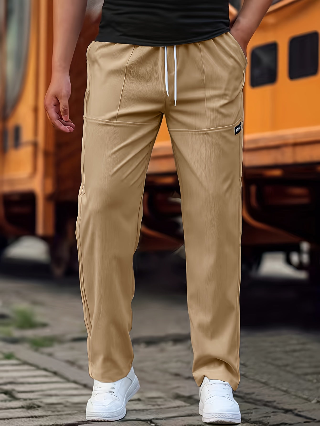 REGULAR STRETCH TROUSERS FOR MEN