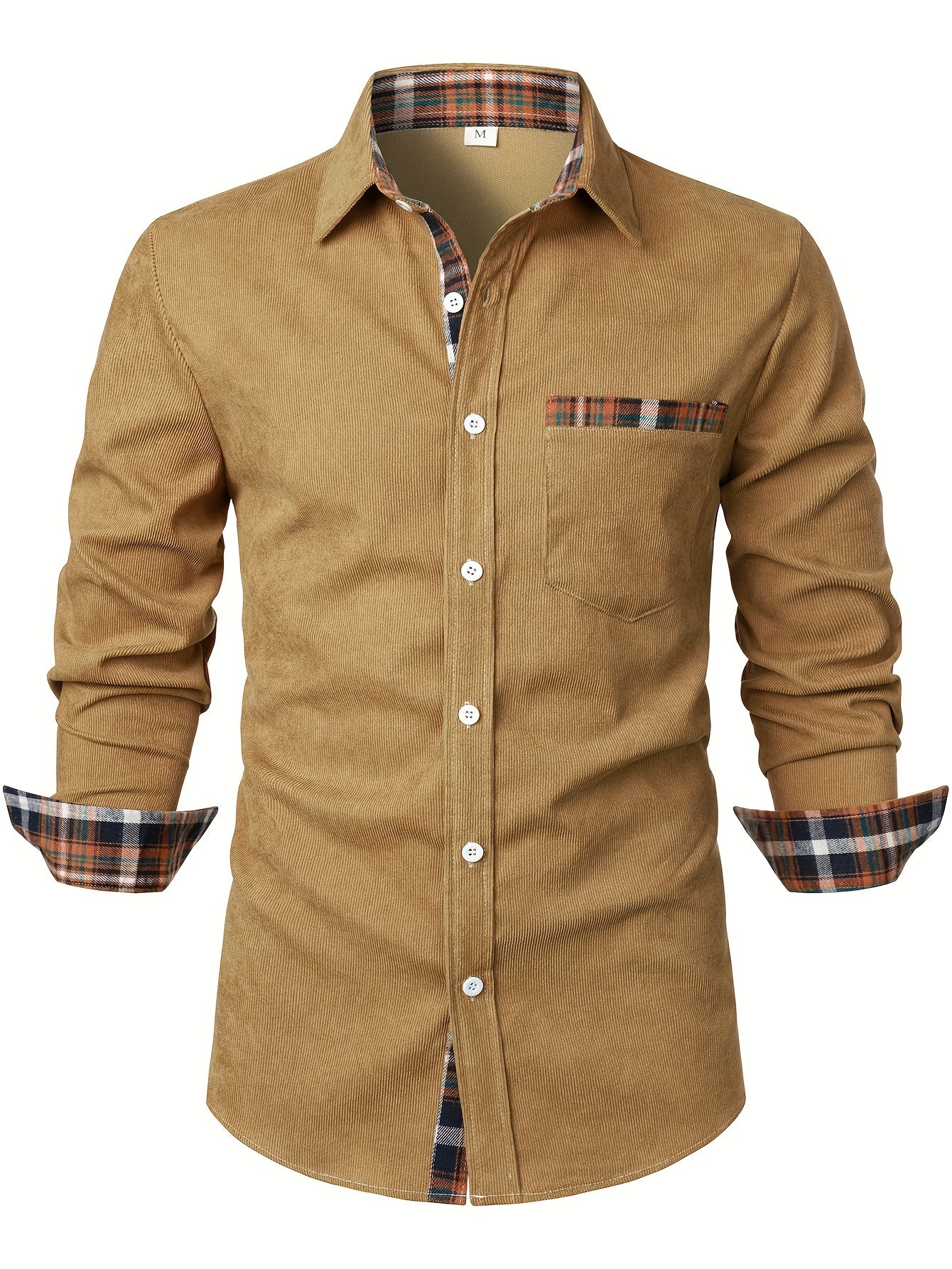 CORDUROY PLAID SHIRT FOR MEN