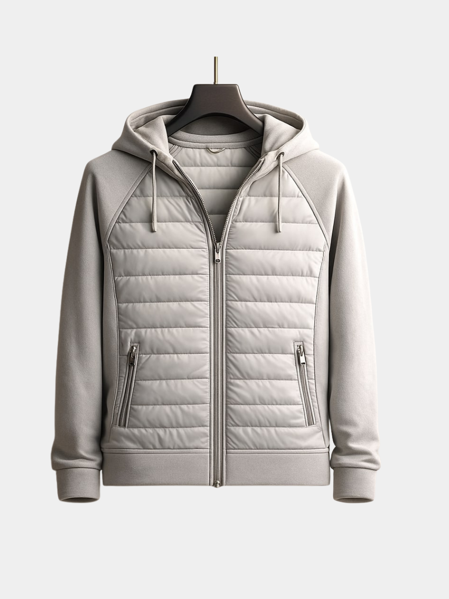 QUILTED ZIP HOODIE FOR MEN