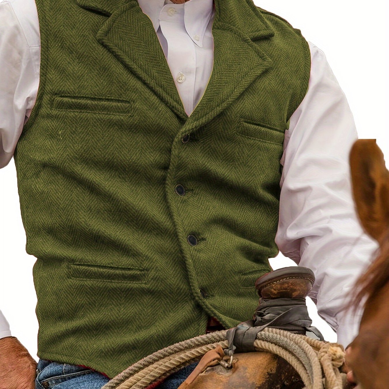 VINTAGE WOOL BLEND VEST FOR MEN