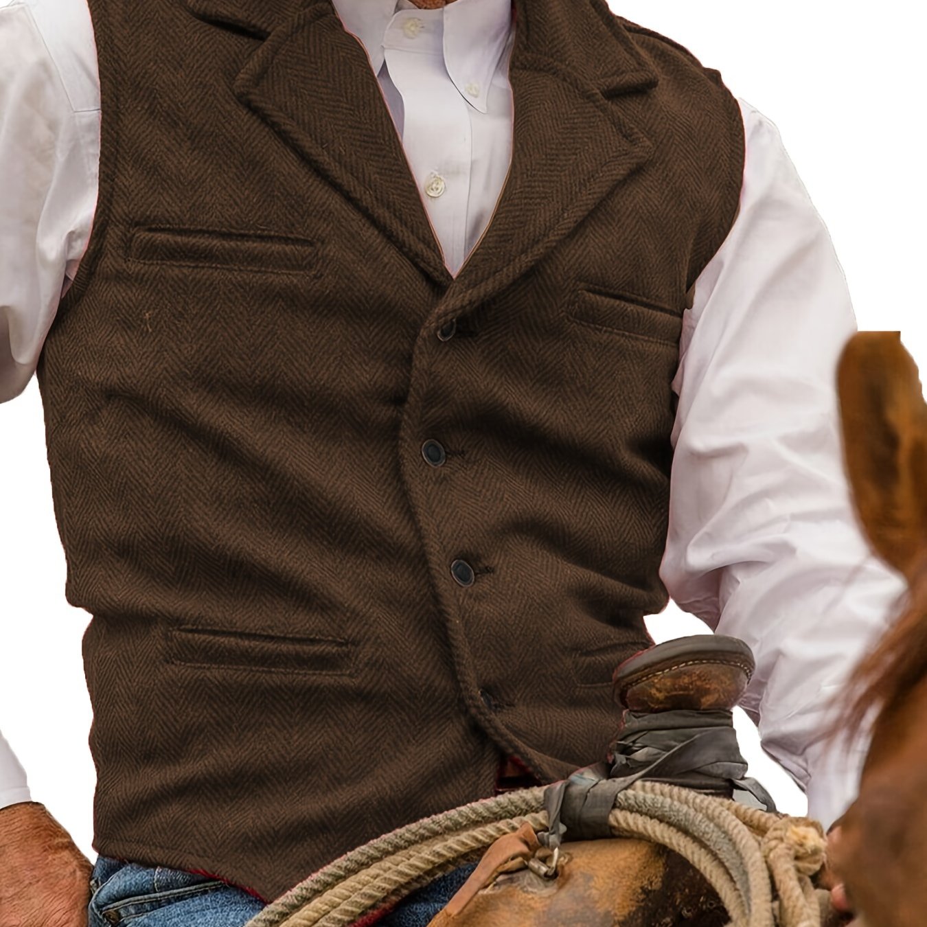 VINTAGE WOOL BLEND VEST FOR MEN