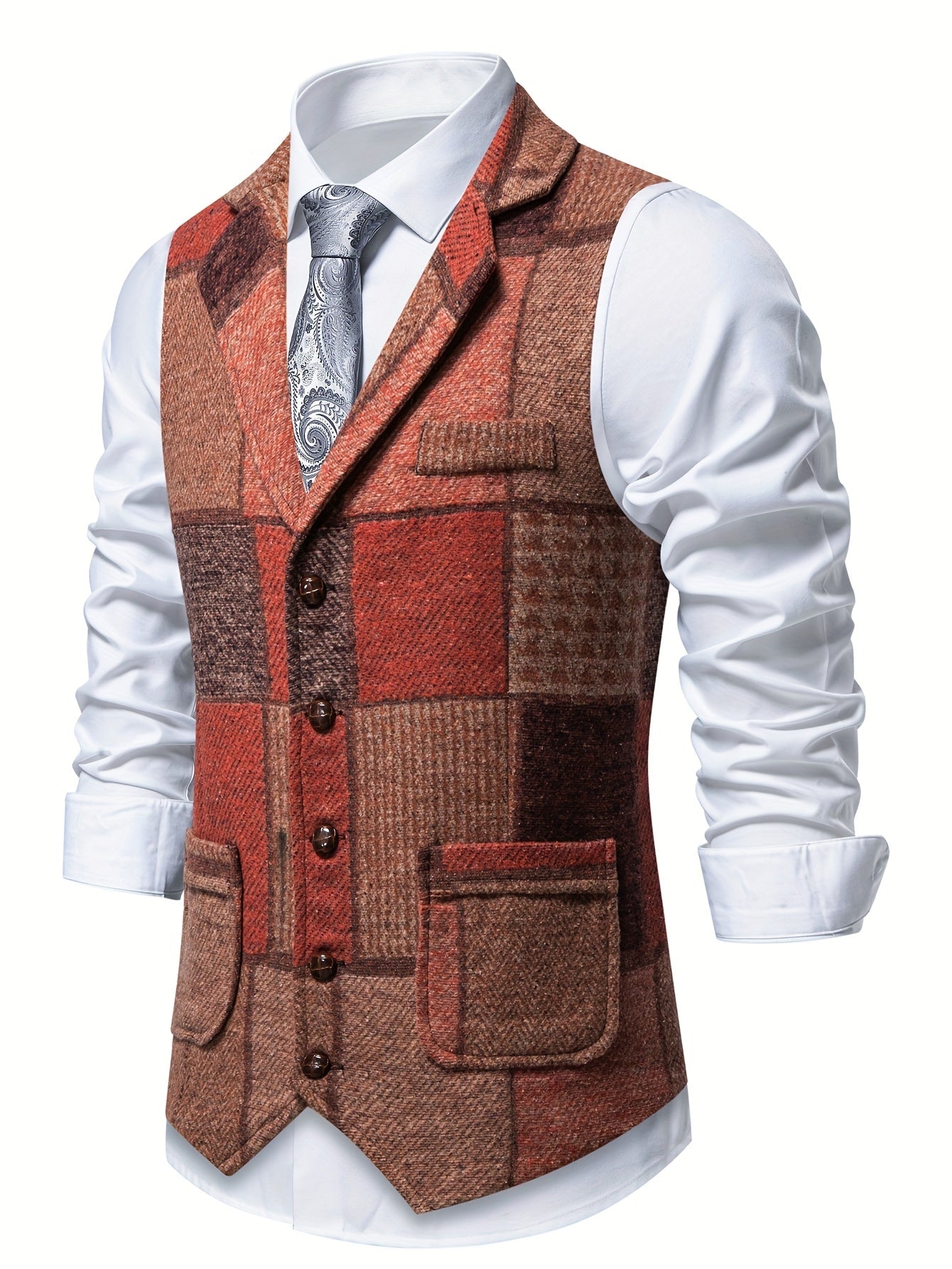 FORMAL TWEED VEST FOR MEN