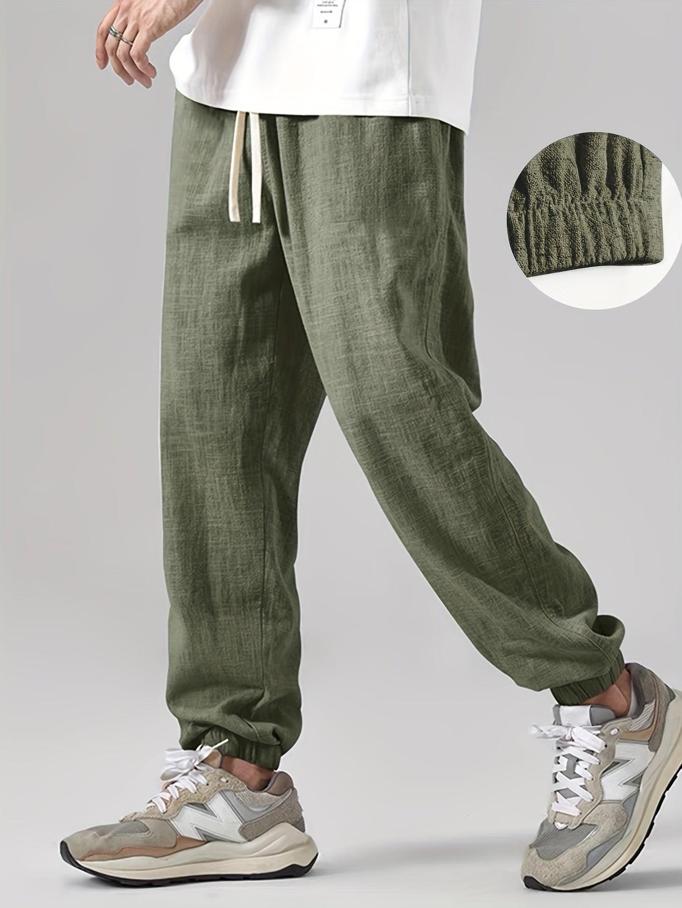 LINEN LOOSE POCKET TROUSERS FOR MEN