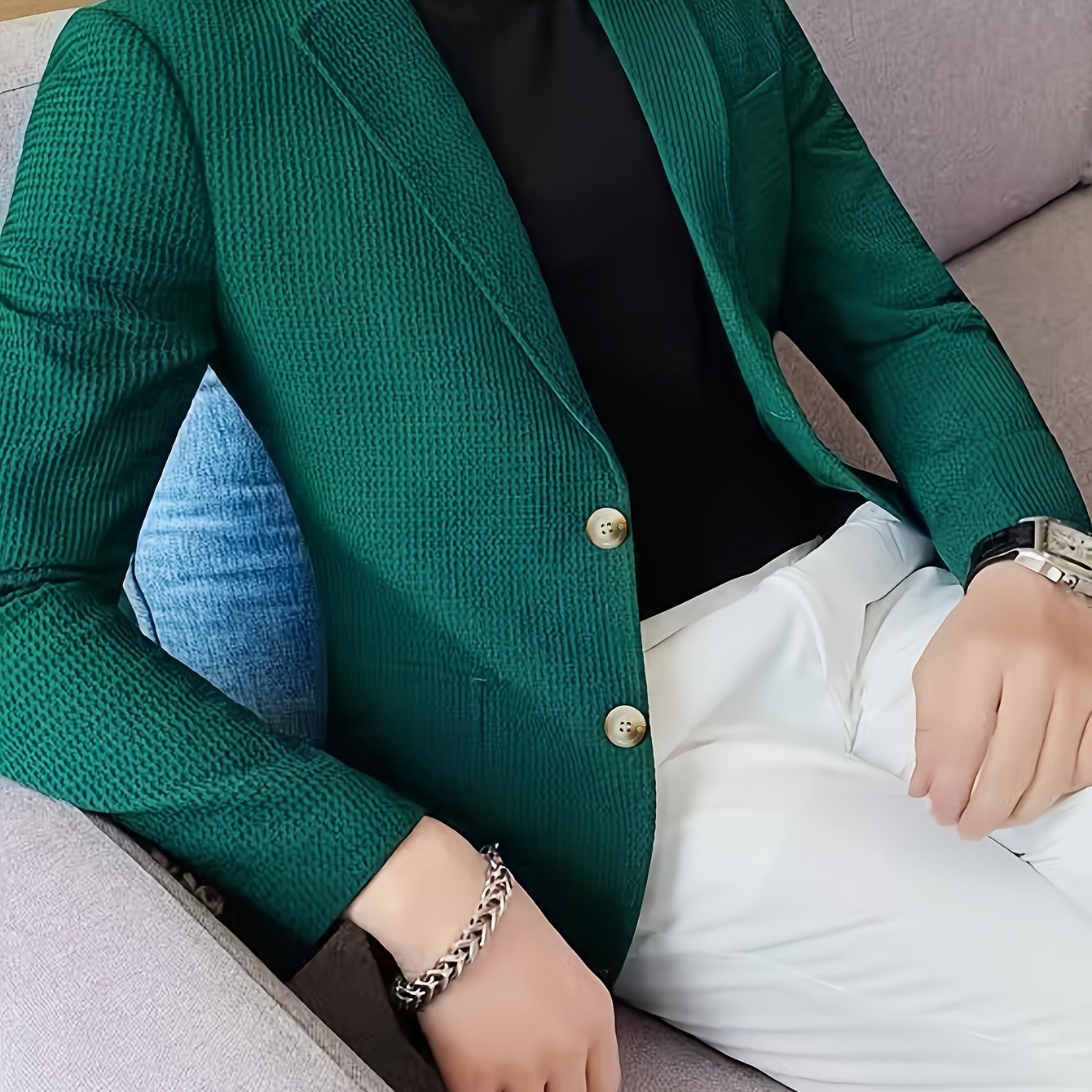 LAPEL KNIT BLAZER FOR MEN