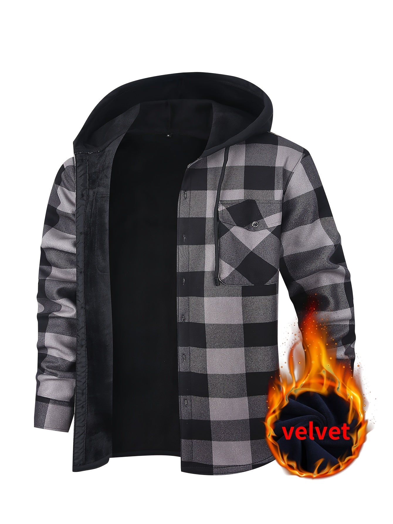 PLAID HOODED JACKET FOR MEN