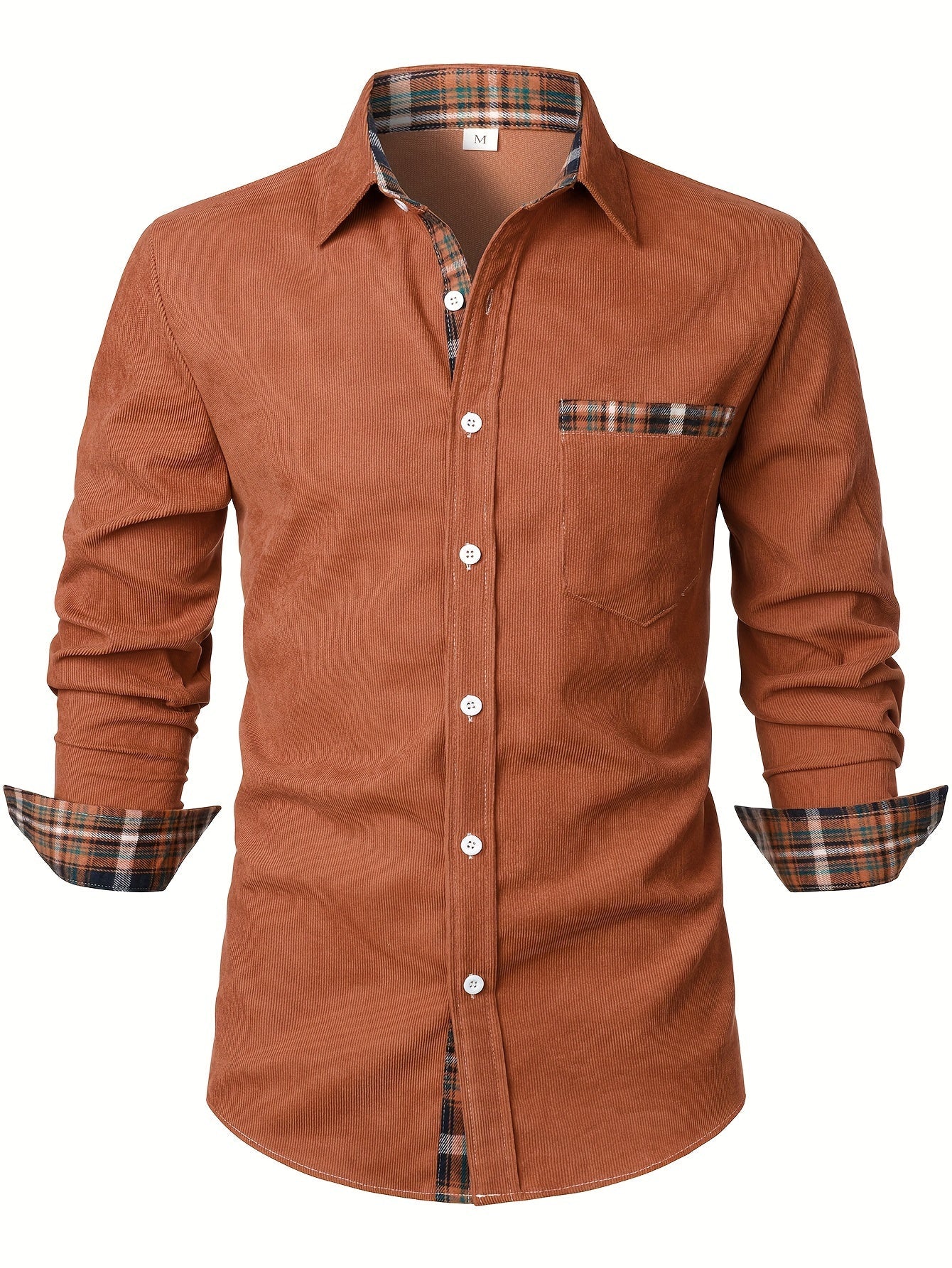 CORDUROY PLAID SHIRT FOR MEN