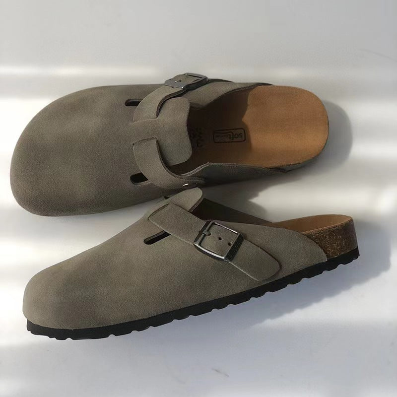 LEATHER FOOTBED SANDALS FOR MEN
