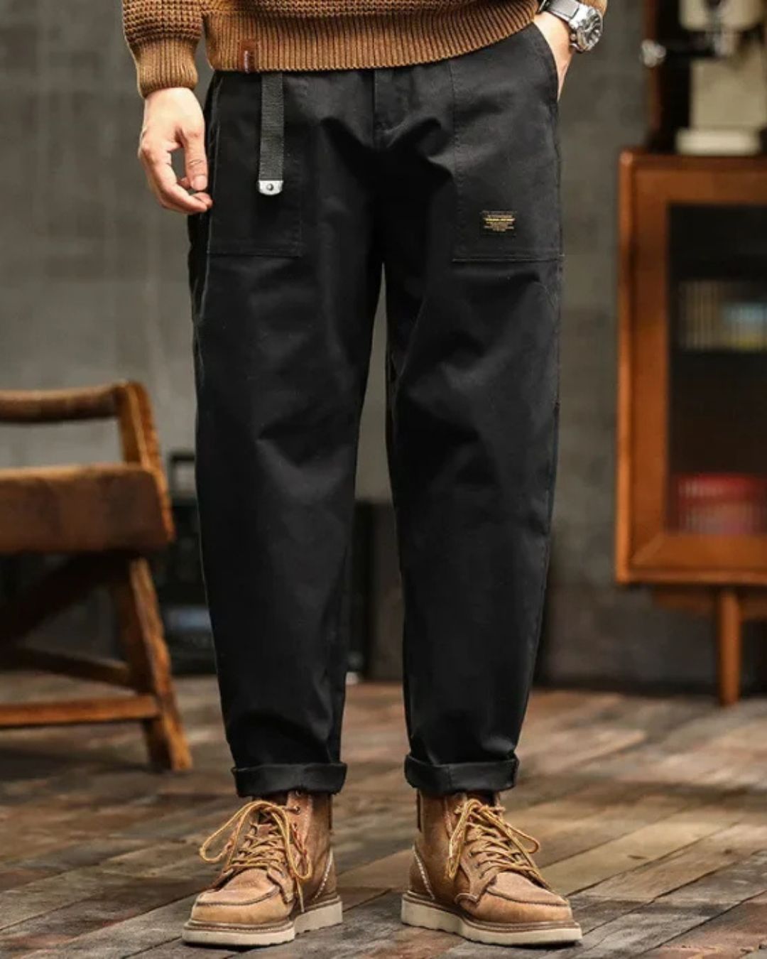 COTTON CARGO TROUSERS FOR MEN