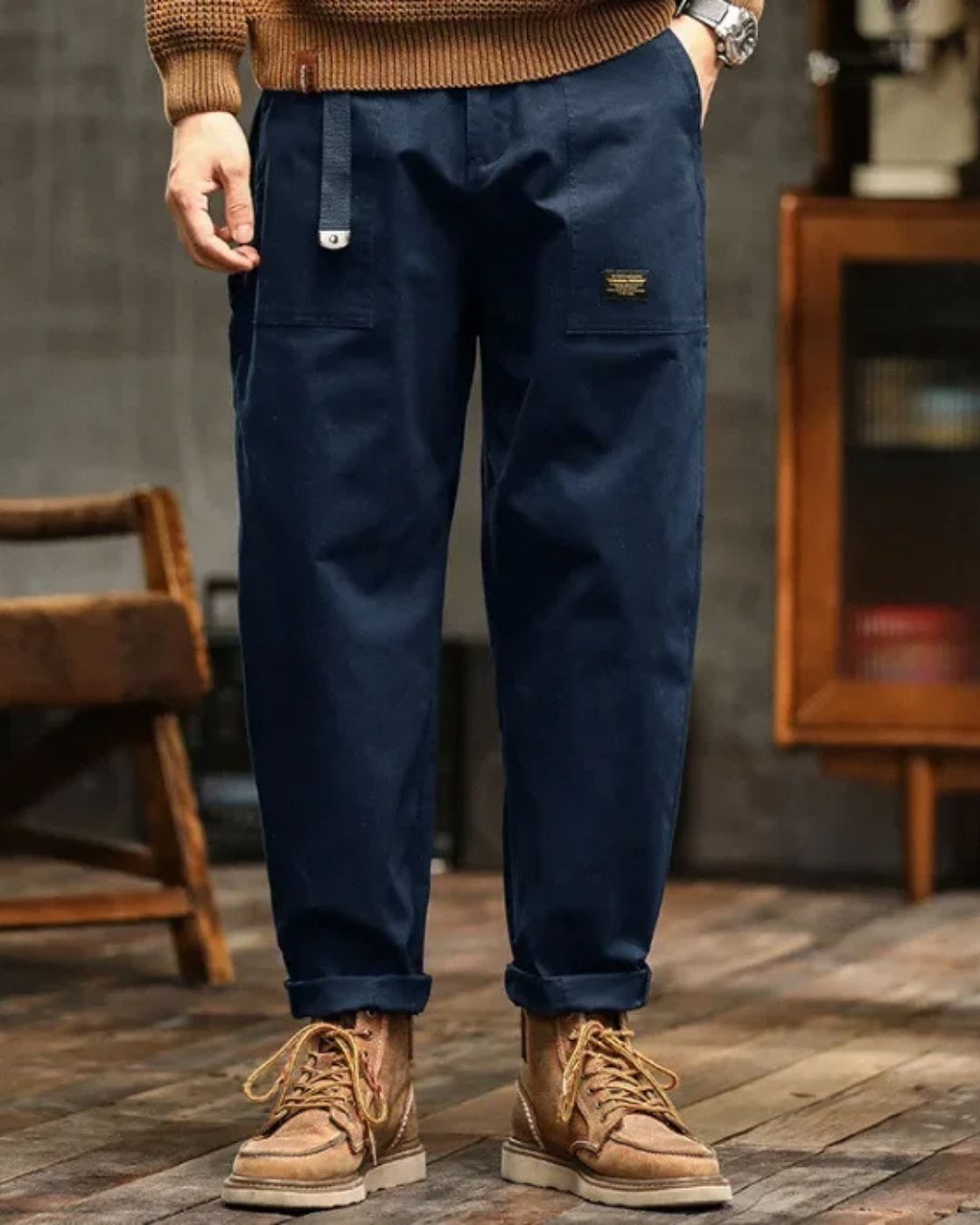 COTTON CARGO TROUSERS FOR MEN