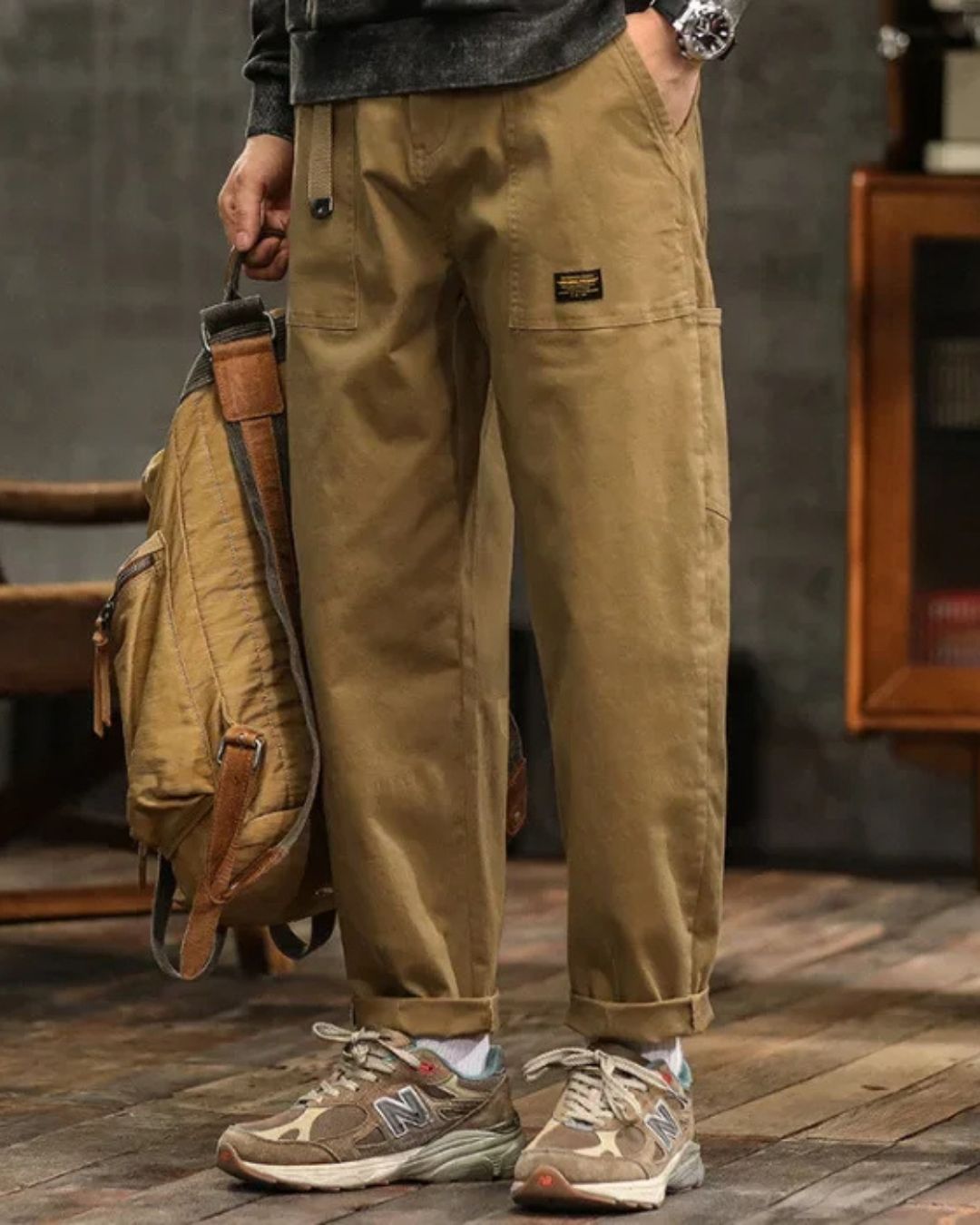 COTTON CARGO TROUSERS FOR MEN