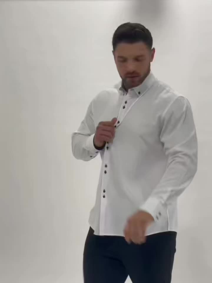 COLOR BLOCK DRESS SHIRT FOR MEN