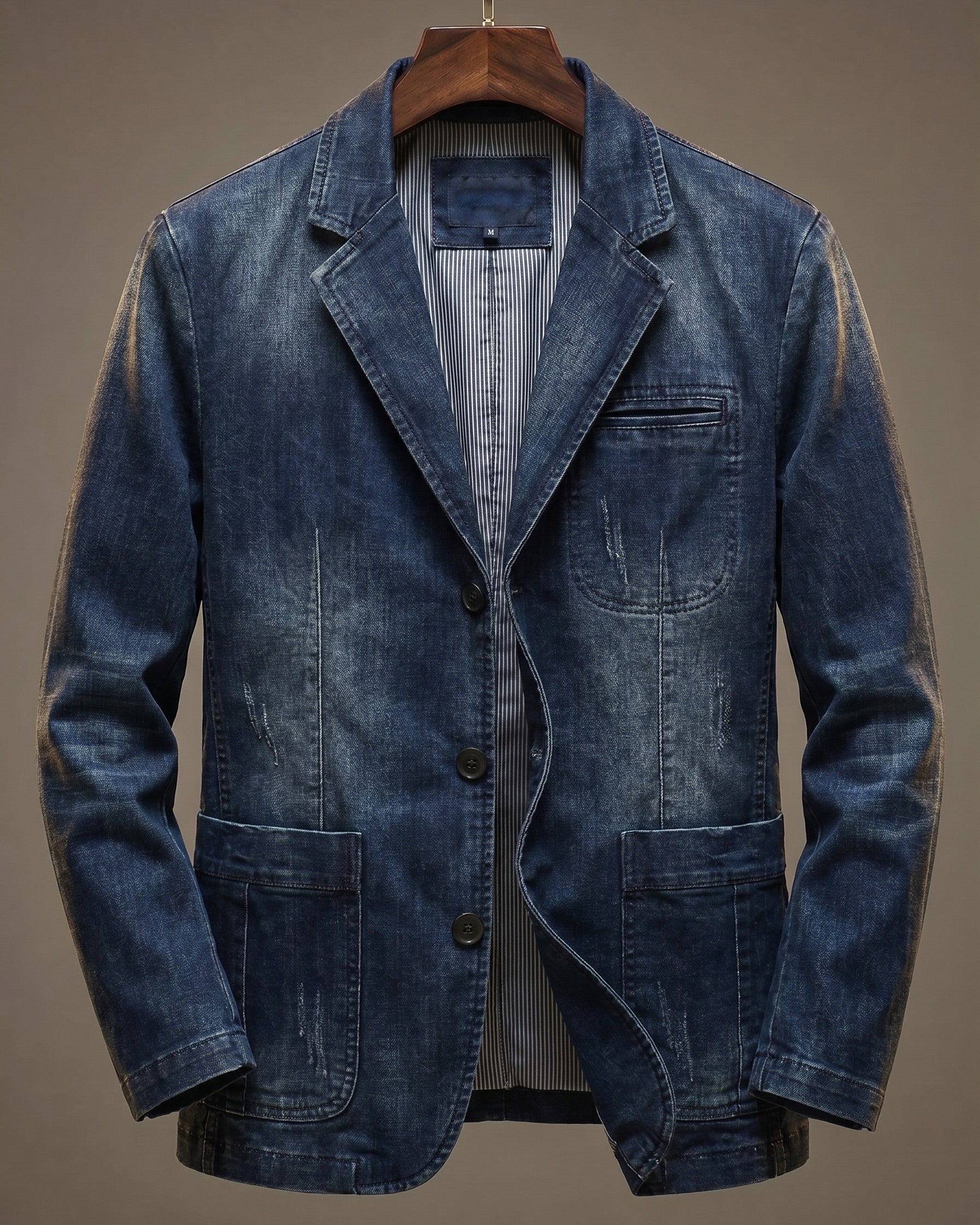 WASHED DENIM BLAZER FOR MEN