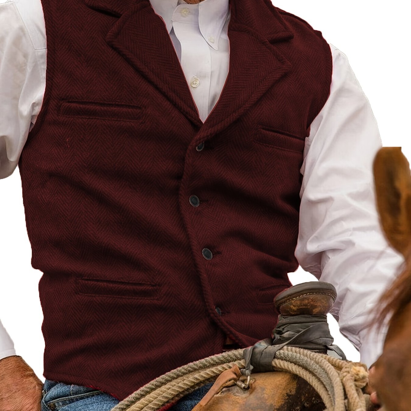 VINTAGE WOOL BLEND VEST FOR MEN