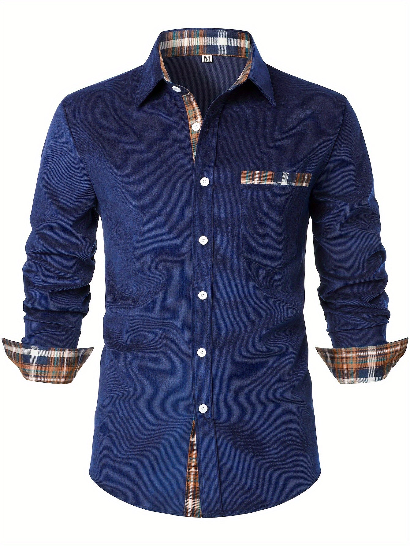 CORDUROY PLAID SHIRT FOR MEN