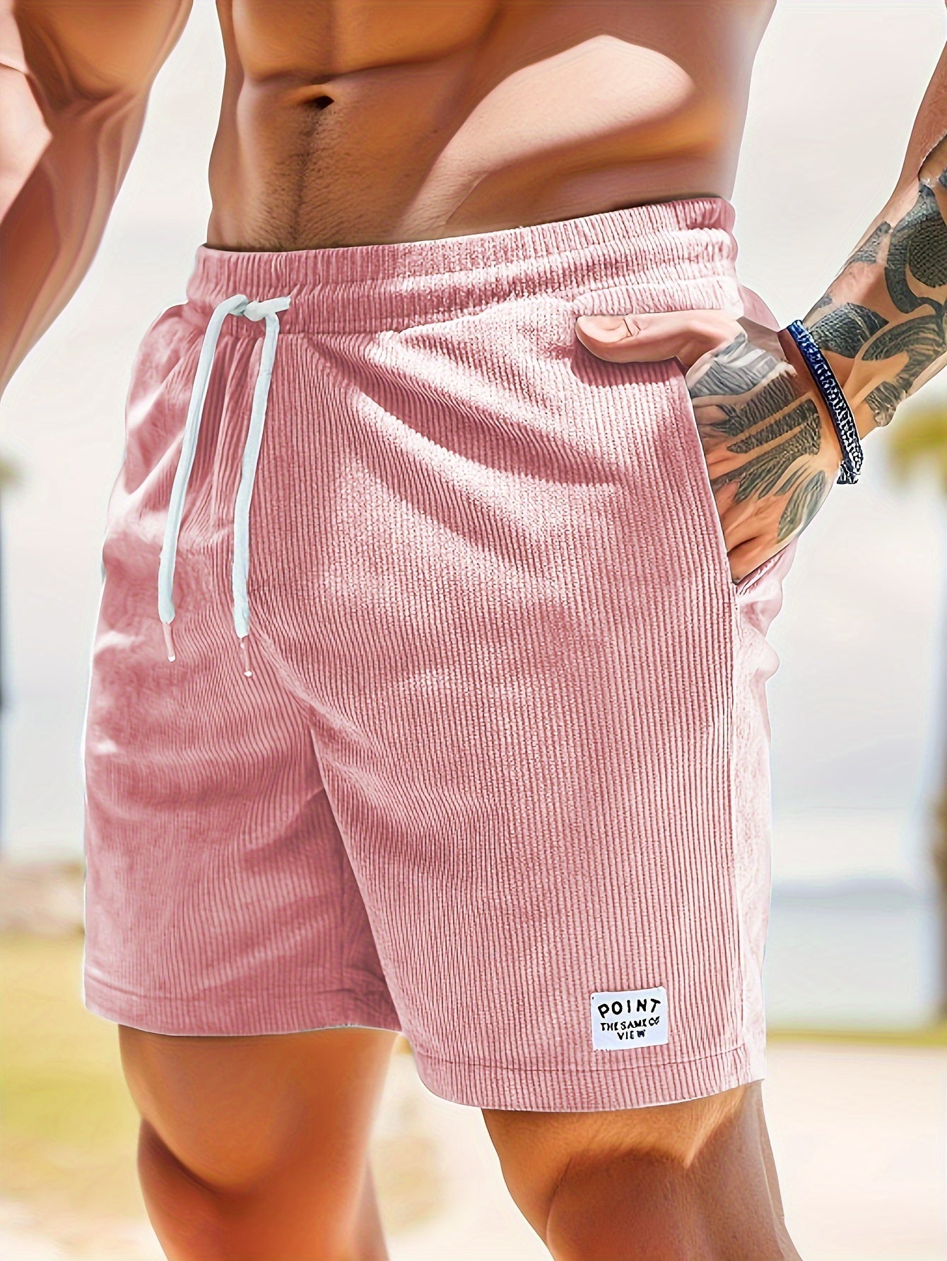 DRAWSTRING SLIM SHORTS FOR MEN