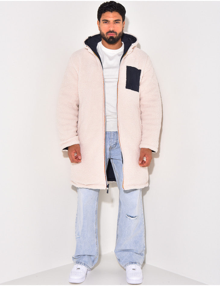 LONG WARM REVERSIBLE COAT FOR MEN