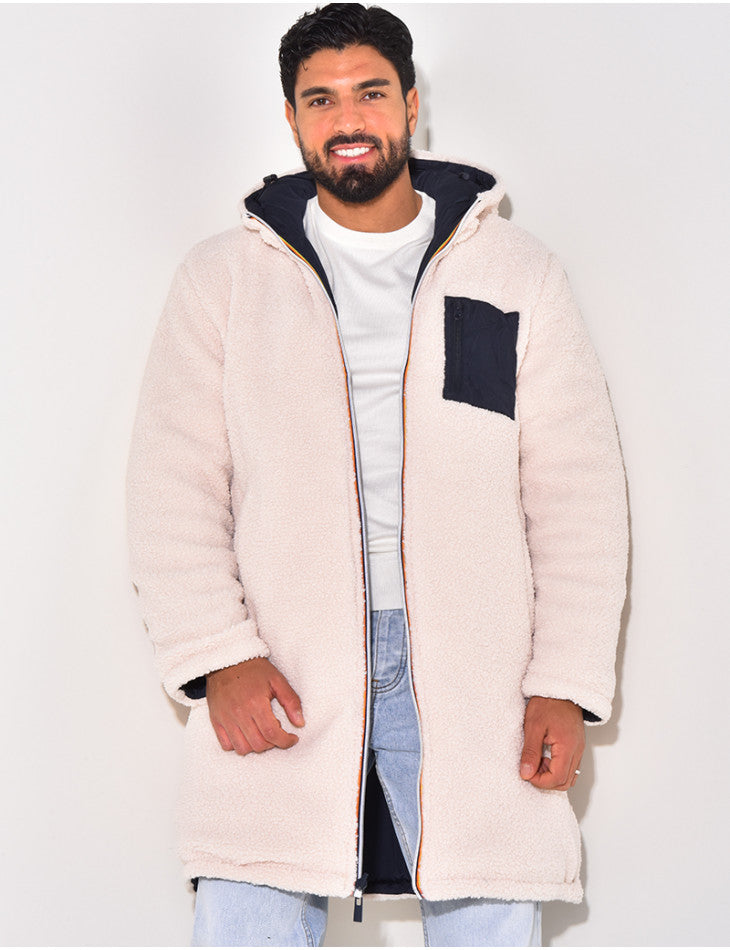 LONG WARM REVERSIBLE COAT FOR MEN