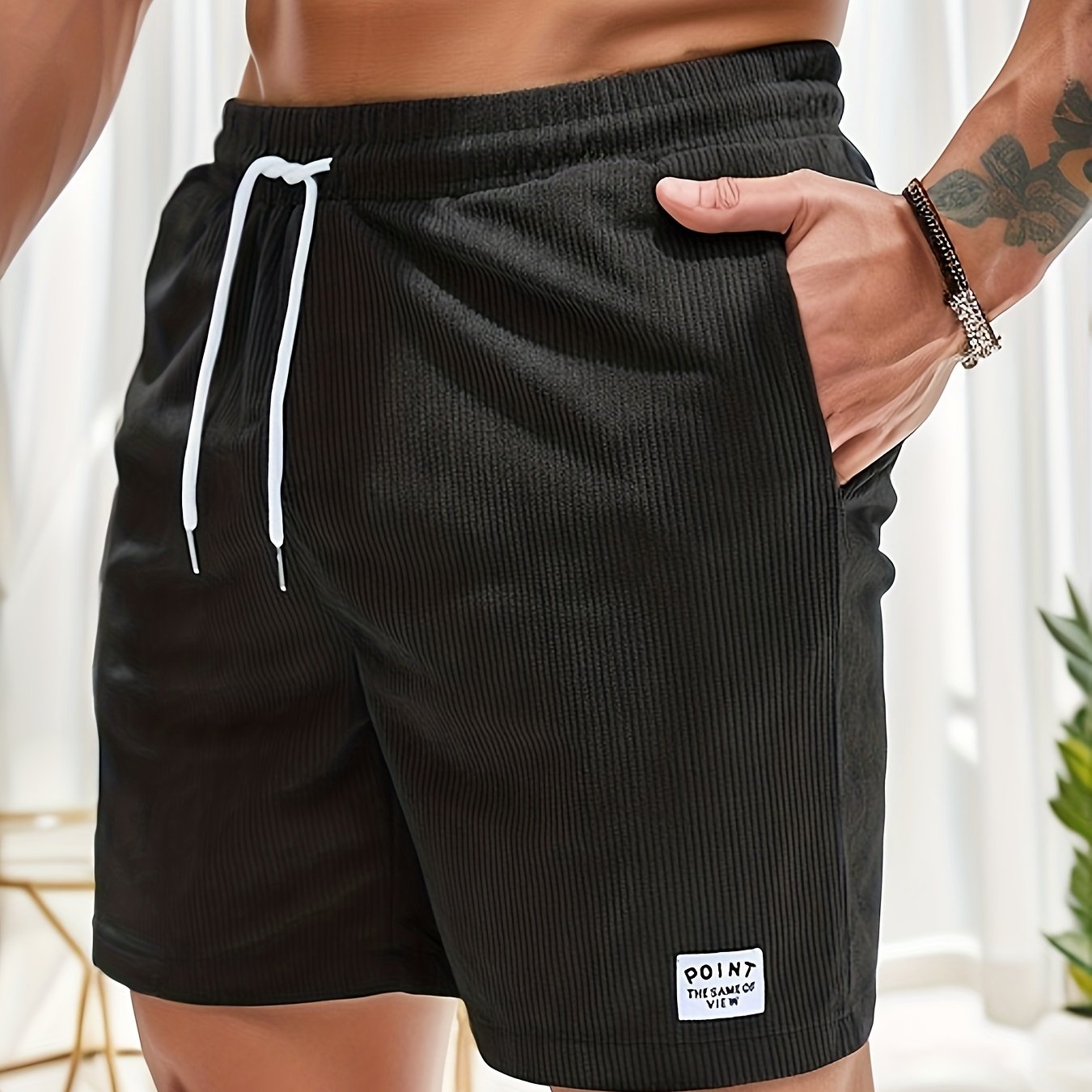 SKINNY DRAWSTRING SHORTS FOR MEN