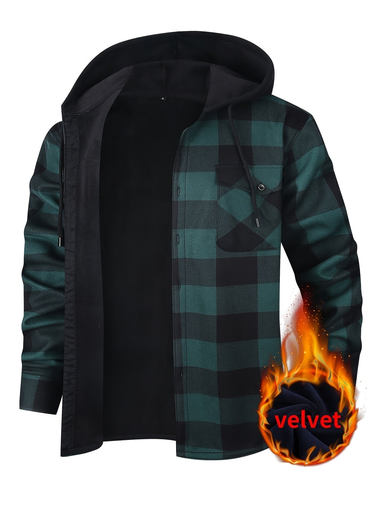 PLAID HOODED JACKET FOR MEN