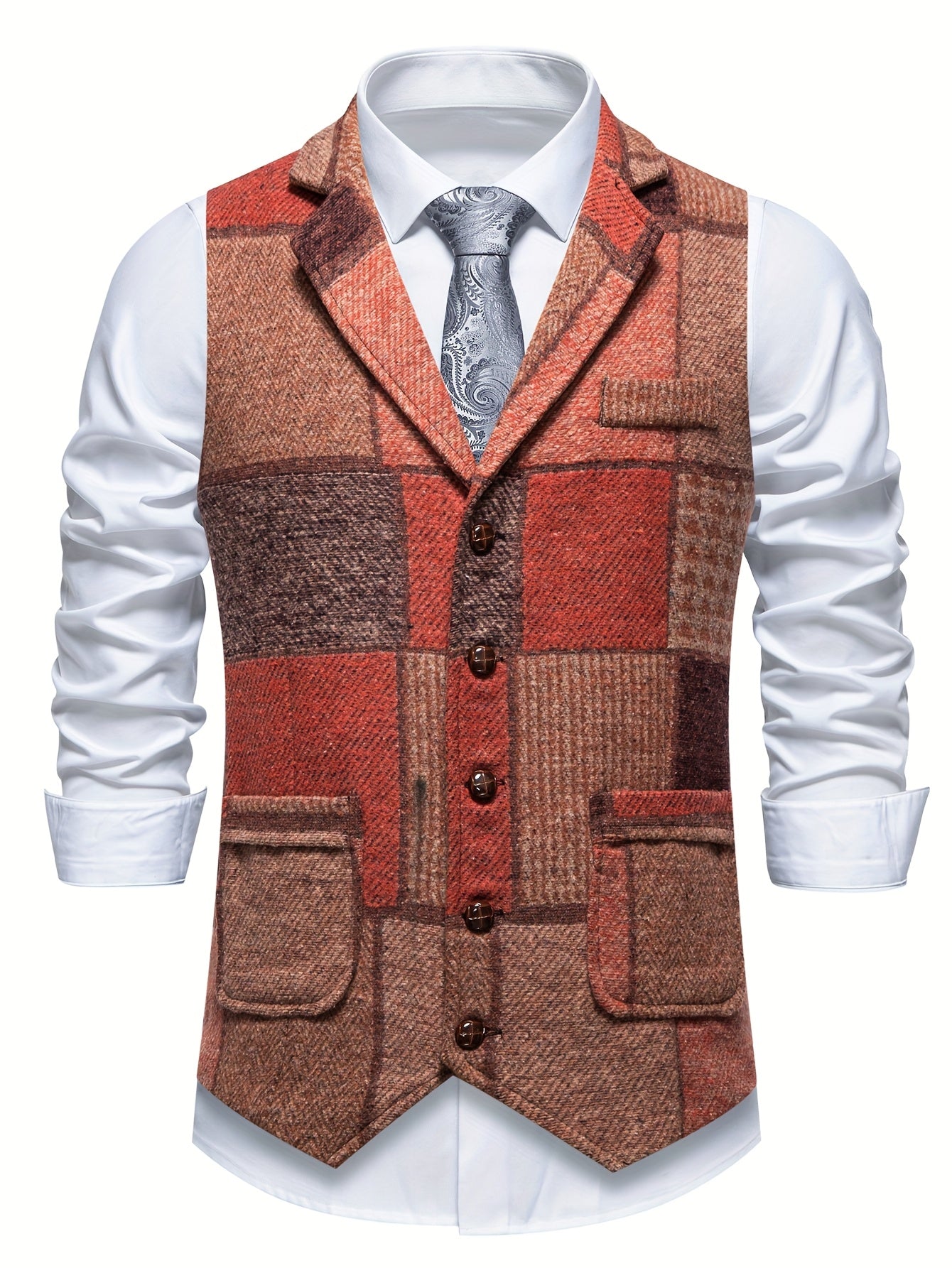 FORMAL TWEED VEST FOR MEN
