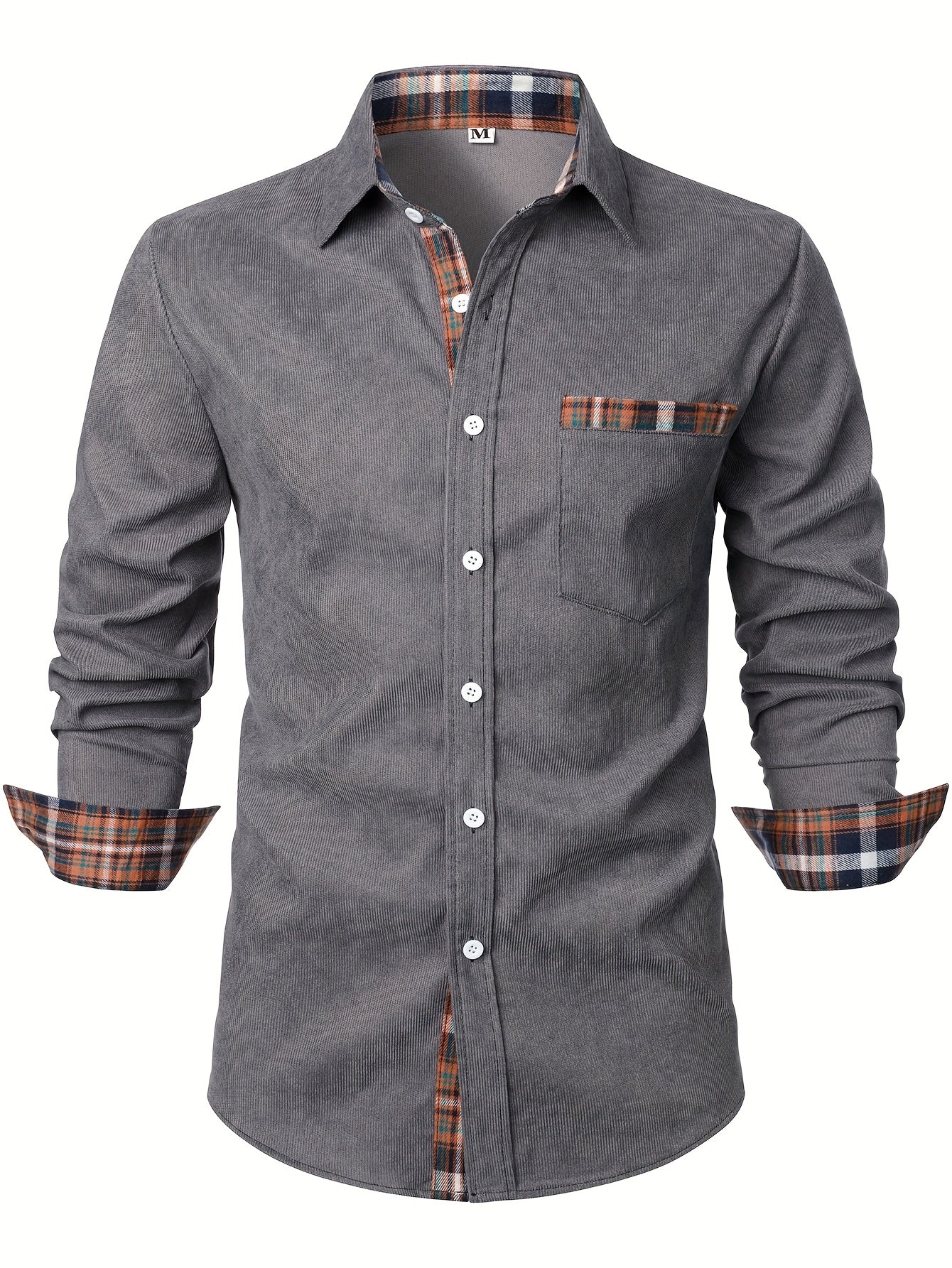 CORDUROY PLAID SHIRT FOR MEN