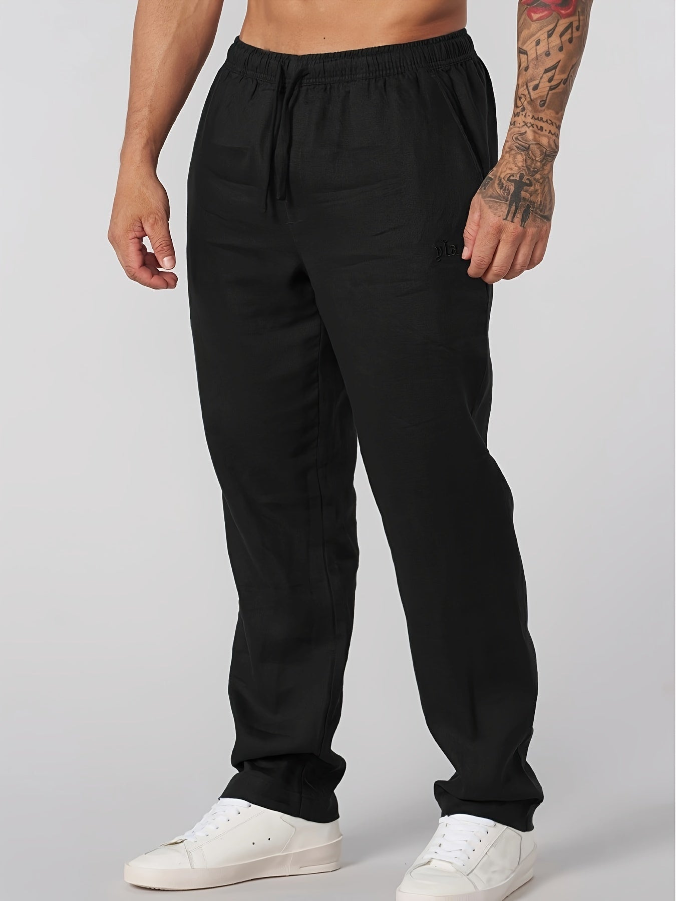 DRAWSTRING LINEN TROUSERS FOR MEN